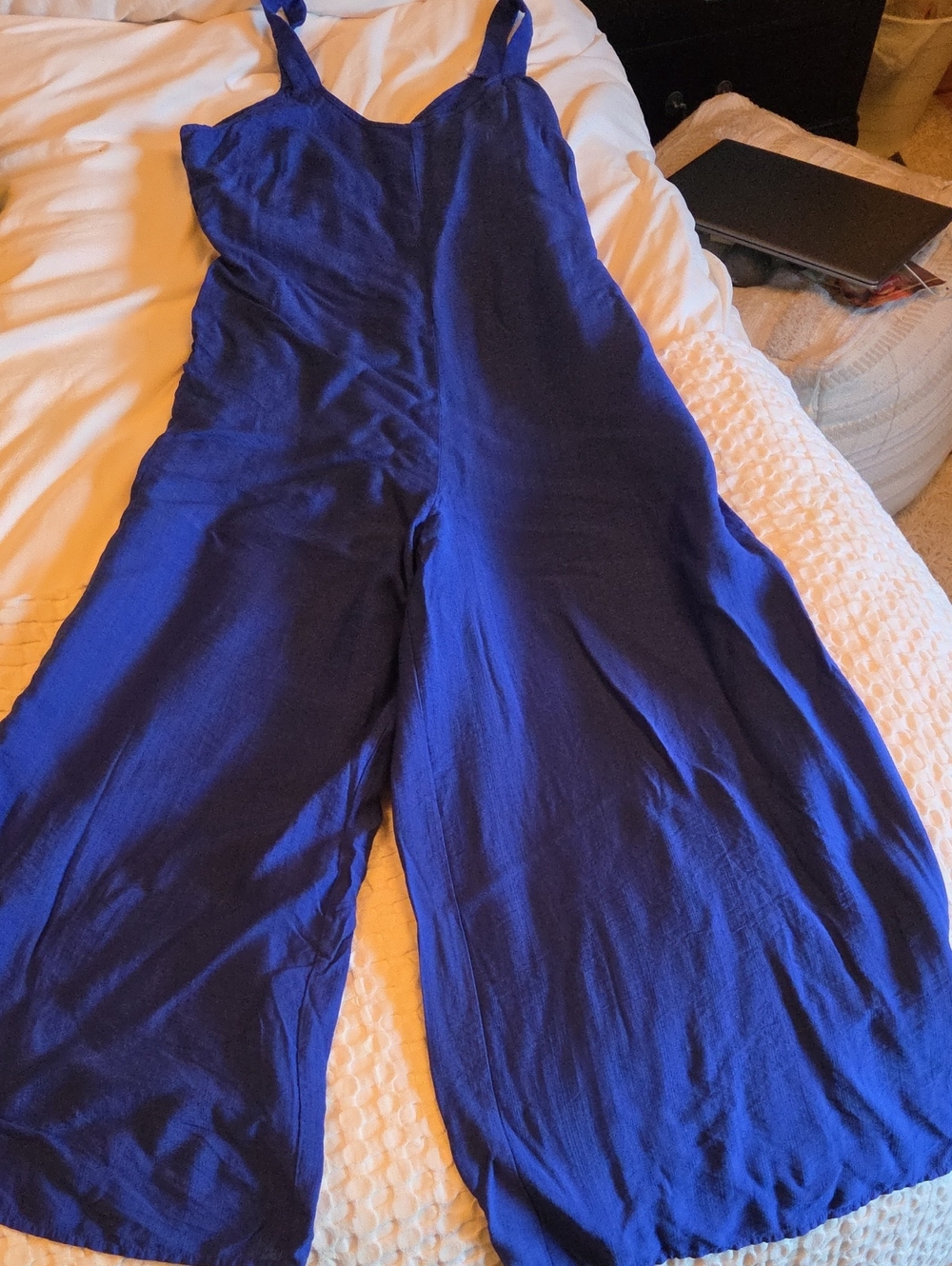 SHEIN Royal Blue Wide-Leg Jumpsuit with Adjustable Straps